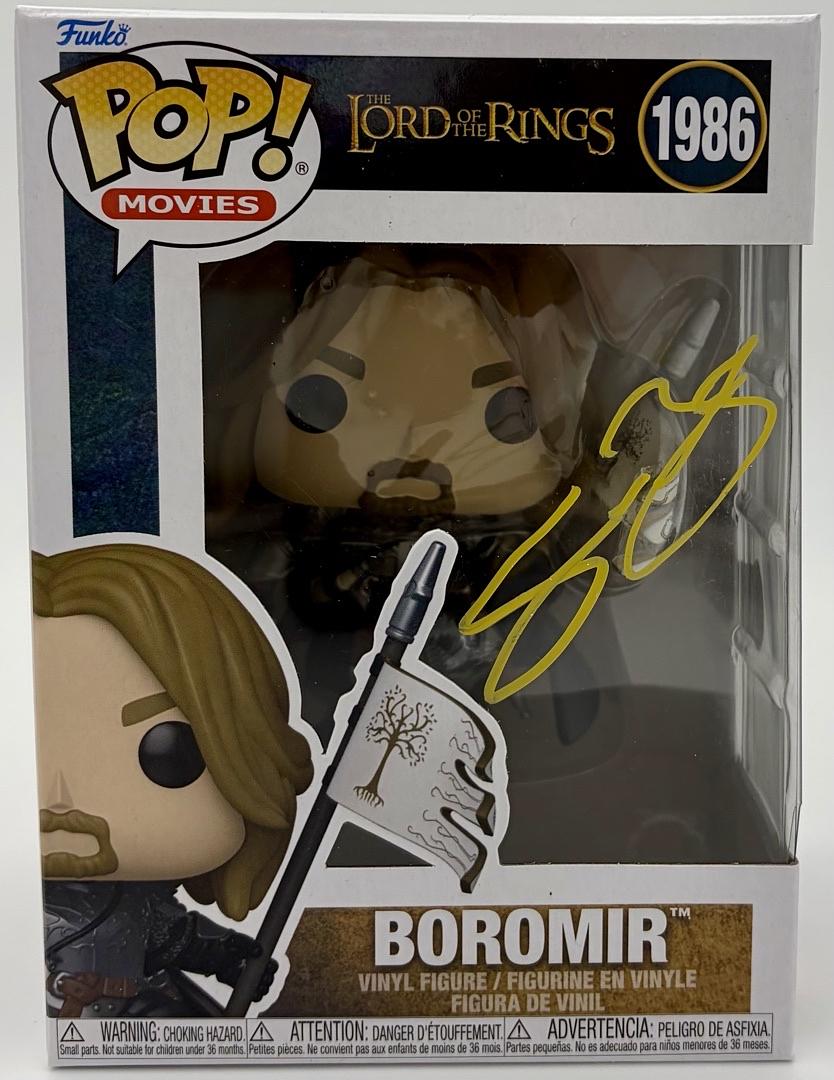 Sean Bean Signed Funko Pop #1986 "Boromir" LOTR - Beckett COA